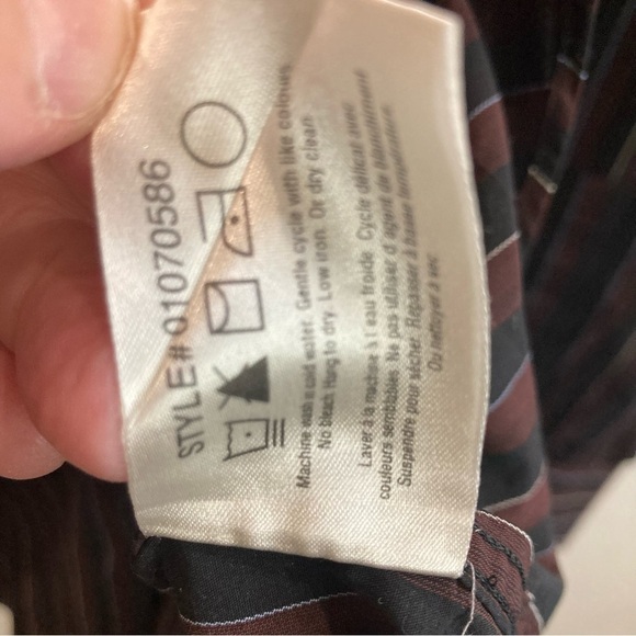 CLUB MONACO SZ L BUTTON UP BLACK BROWN 100% COTTON SHIRT - Picture 8 of 12